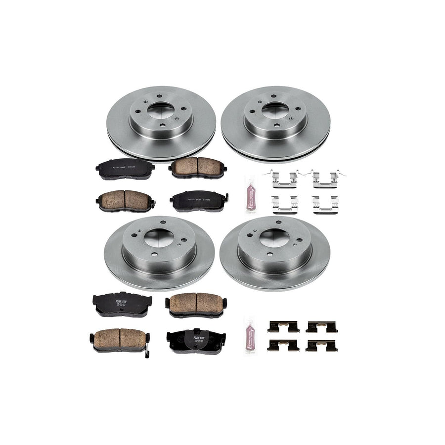 POWERSTOP Autospecialty KOE750 Front and Rear Replacement Brake Kit-OE Brake Rotors & Ceramic Brake Pads