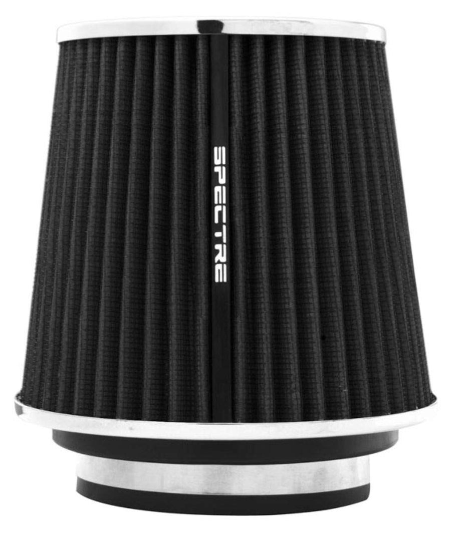 Universal Spectre Clamp-On Air Filter: High Performance, Washable Filter: Round Tapered; 3 in/3.5 in/4 in Flange ID; 6.719 in (171 mm) Height; 6 in (152 mm) Base; 4.75 in (121 mm) Top, SPE-8131, Black
