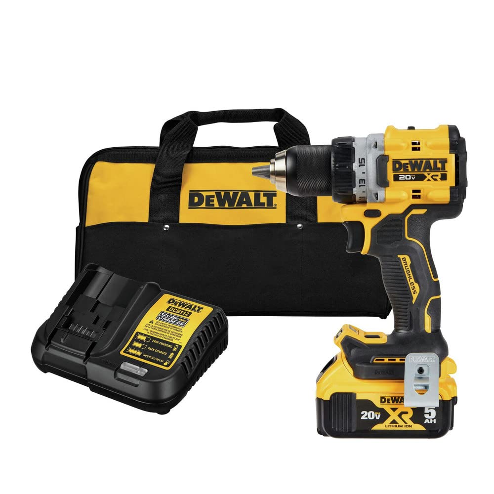 20V MAX* DEWALT XR® Brushless Cordless 1/2 in. Drill/Driver Kit (DCD800P1), Yellow