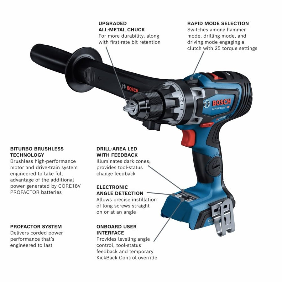 GSR18V-1330CN Bosch PROFACTOR™ 18V Connected-Ready 1/2 In. Drill/Driver (Bare Tool)