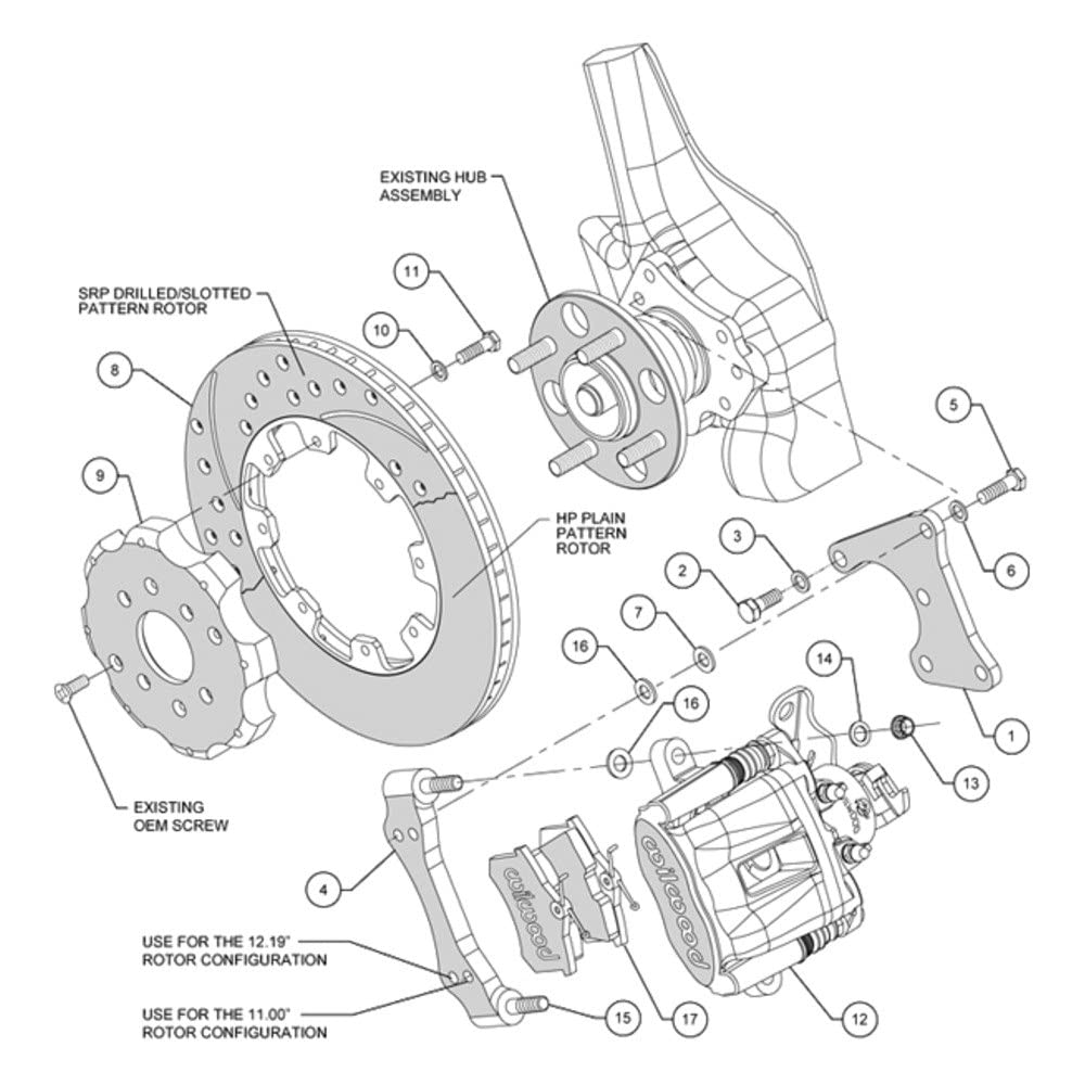 Rear CPB Kit, 12.19", Drilled
