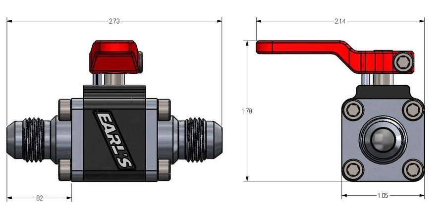 -6An Male To Male Earl's Ultrapro Ball Valve