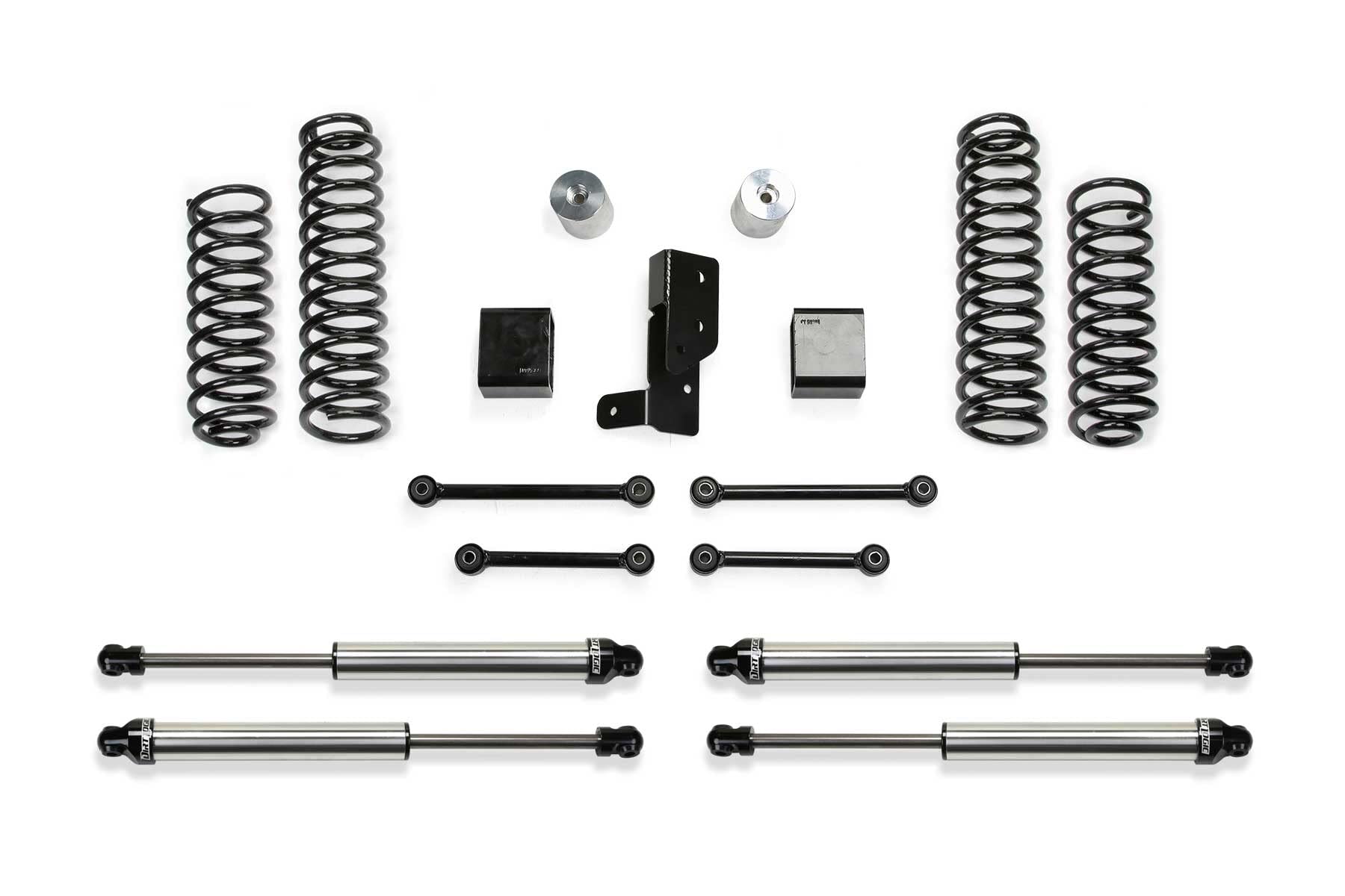 20-22 Jeep JL 4 Dr 4WD Diesel and Fabtech 392 3" Sport System w/DLSS SHKS (K4205DL)