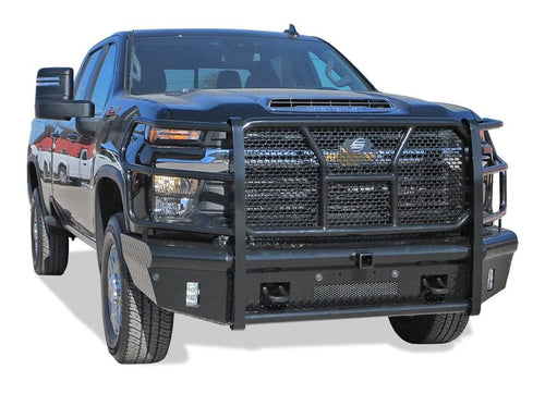 Full Width STEELCRAFT HD10444RC Black Front HD Bumper with Brush Guard & Hitch Receiver for Chevy 2024