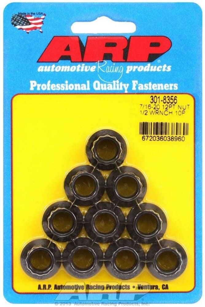 7/16-20 ARP 301-8356 1/2 socket 12 pt nut kit
