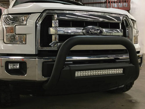 Truck Bull Bar TrailFX B1604B Fits Chevrolet Colorado 2015-2022 Steel 3.5 Inch Black Powder Coated Steel Bull Bar with Mounting Hardware and Skid Plate, Light Mount Ready