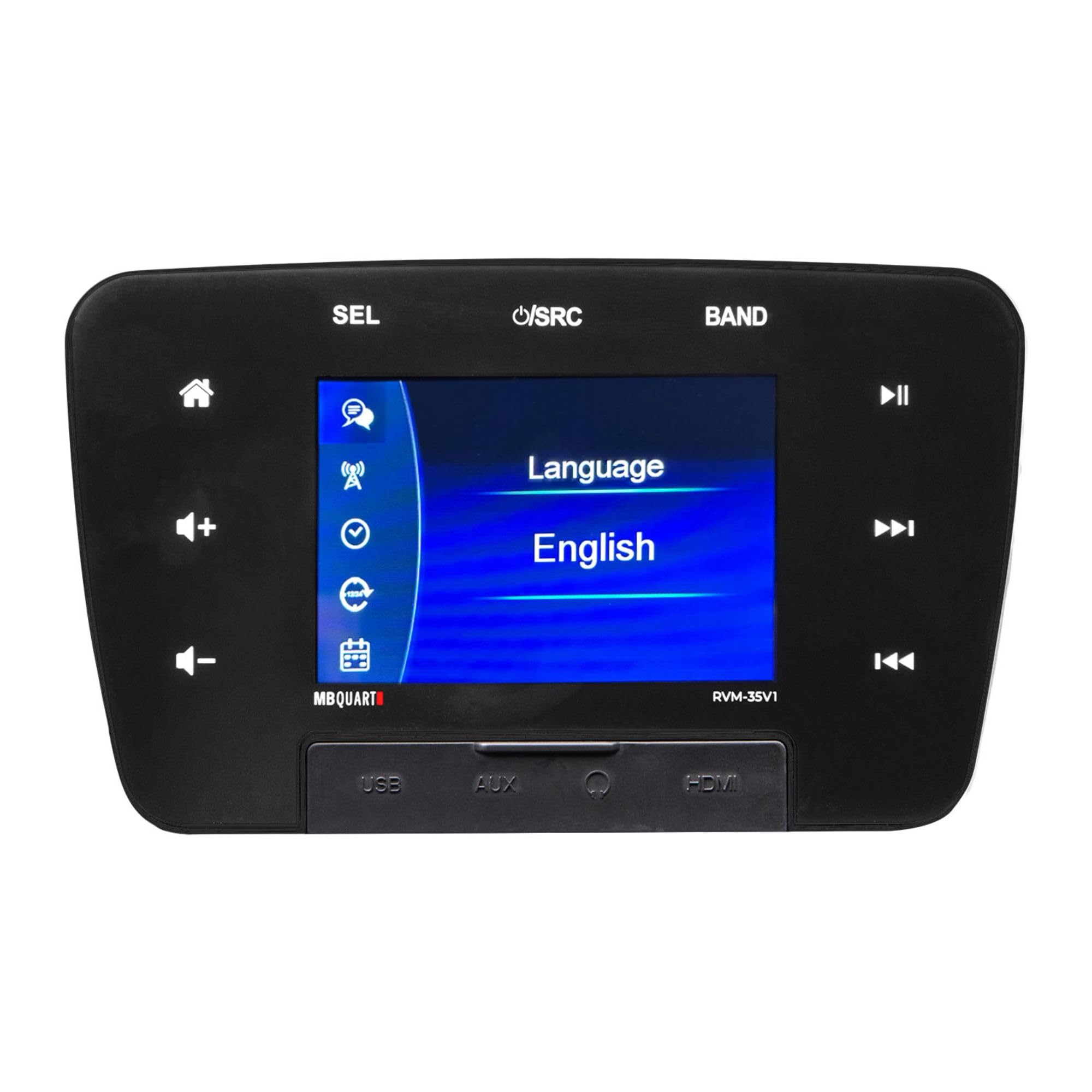 RVM-35V1 MB Quart 160W 3.5" Touchscreen Mechless Multimedia Bluetooth Source Unit w/Multi-Zone Audio, USB, AM/FM Radio & Camera Input for RVs & Cars