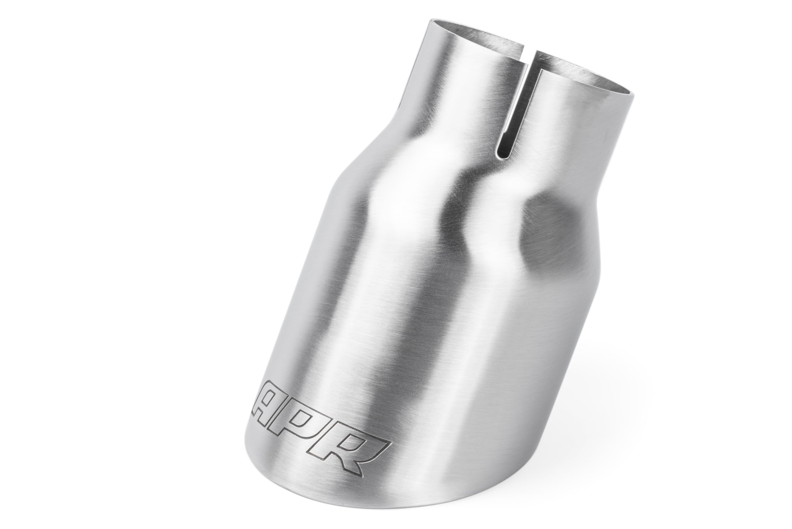 Double-Walled APR TPK0007 3.5 in. Slash-Cut Tips Brushed Silver - Set of 2