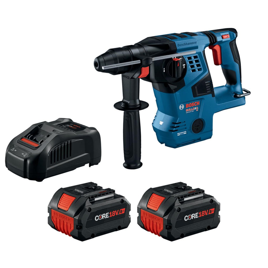 BOSCH 18V GBH18V-28CK28 Brushless Connected-Ready SDS-plus® Bulldog™ 1-1/8 In. Rotary Hammer with (2) CORE18V® Lithium-Ion 8 Ah High Power Batteries