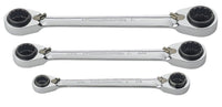 3 Pc. GEARWRENCH 12 Pt. QuadBox™ Reversible Ratcheting Wrench Set, SAE - 85204