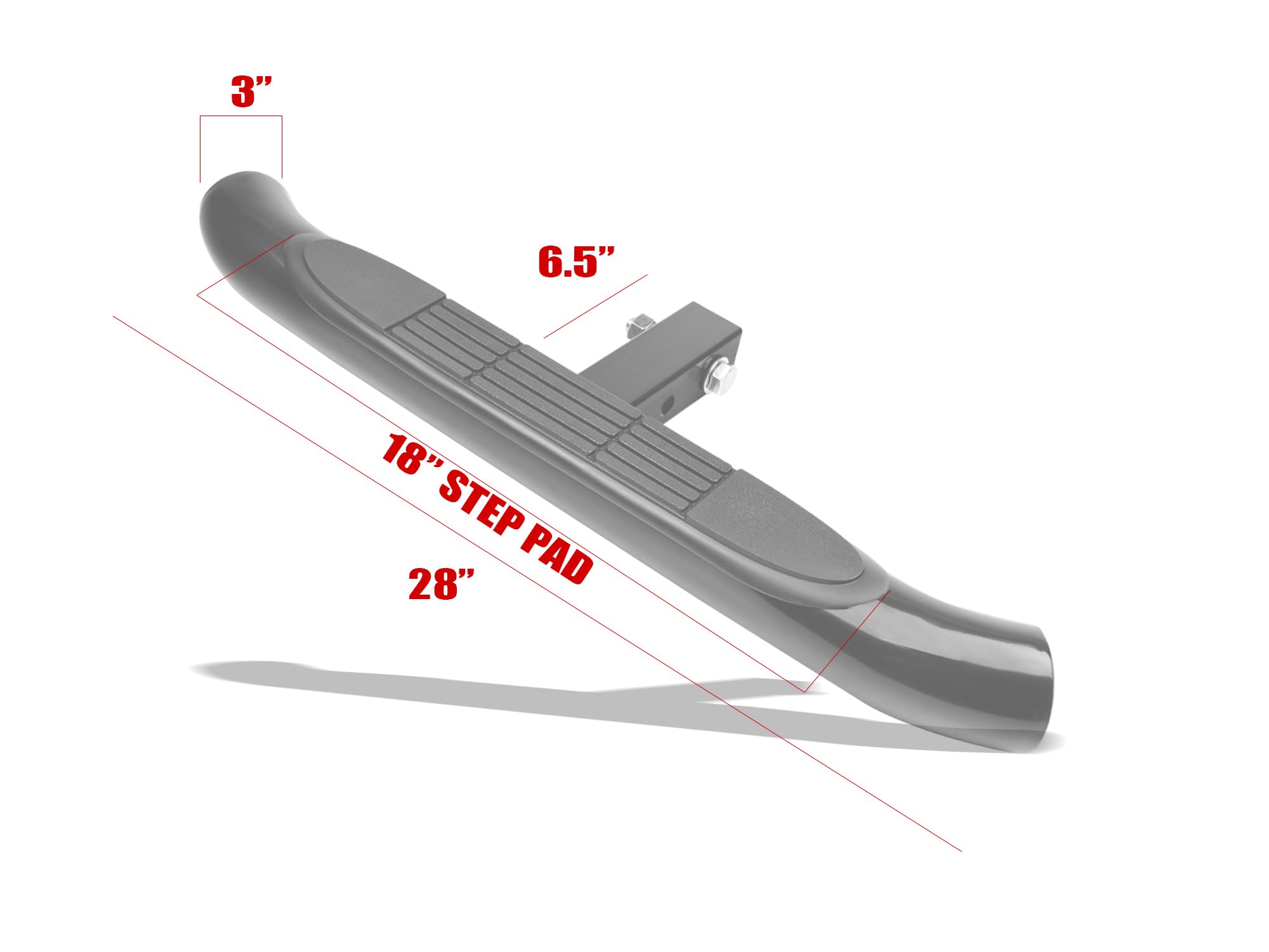 3" Round Armordillo Steel Hitch Step for Class 3 Trailer Hitch|2" Hitch Receiver Step Black Finished|7170162