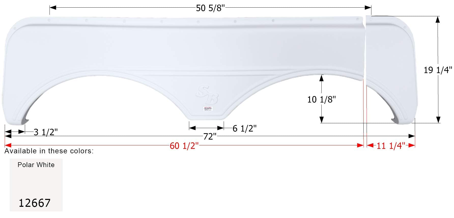 Fender Skirt ICON, Tandem, Sunnybrook, FS2667, Polar White