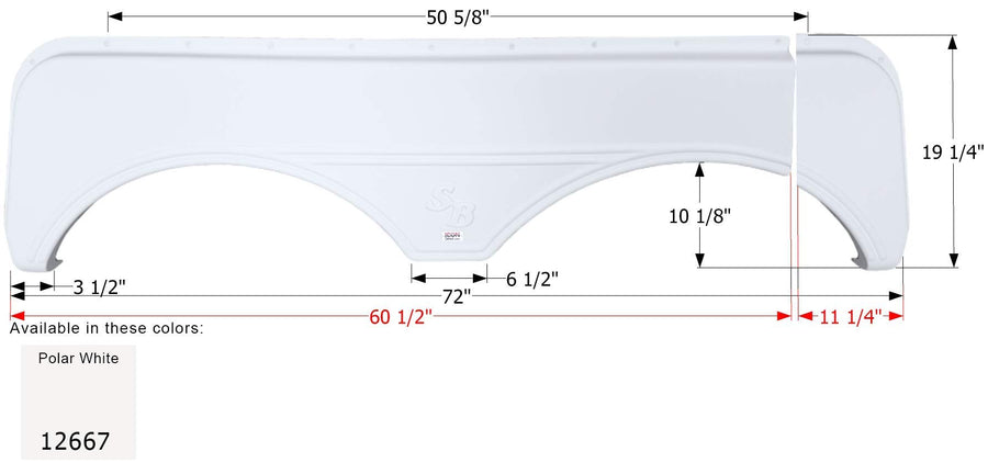 Fender Skirt ICON, Tandem, Sunnybrook, FS2667, Polar White