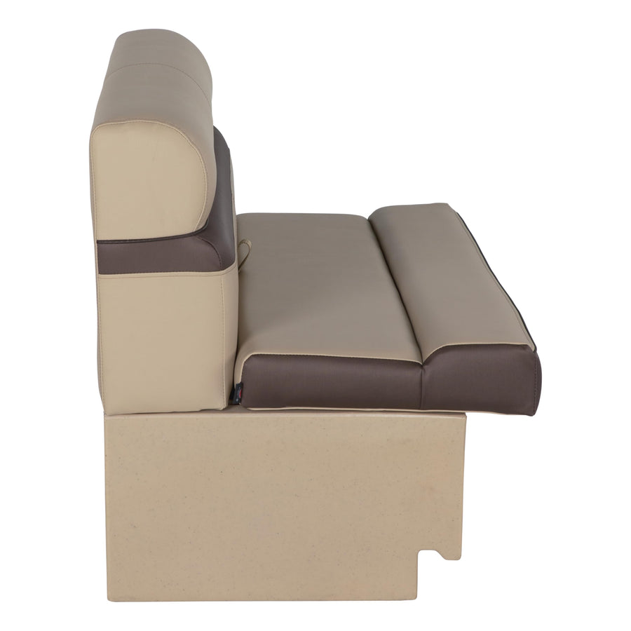 Rockport Series Lippert 50" Straight Pontoon Bench Seat, Measures 50" L x 26" W x 30" H, Marine-Grade Vinyl, High-Density Foam, Easy Installation, Fits Most Pontoons, Sand – 20221094093