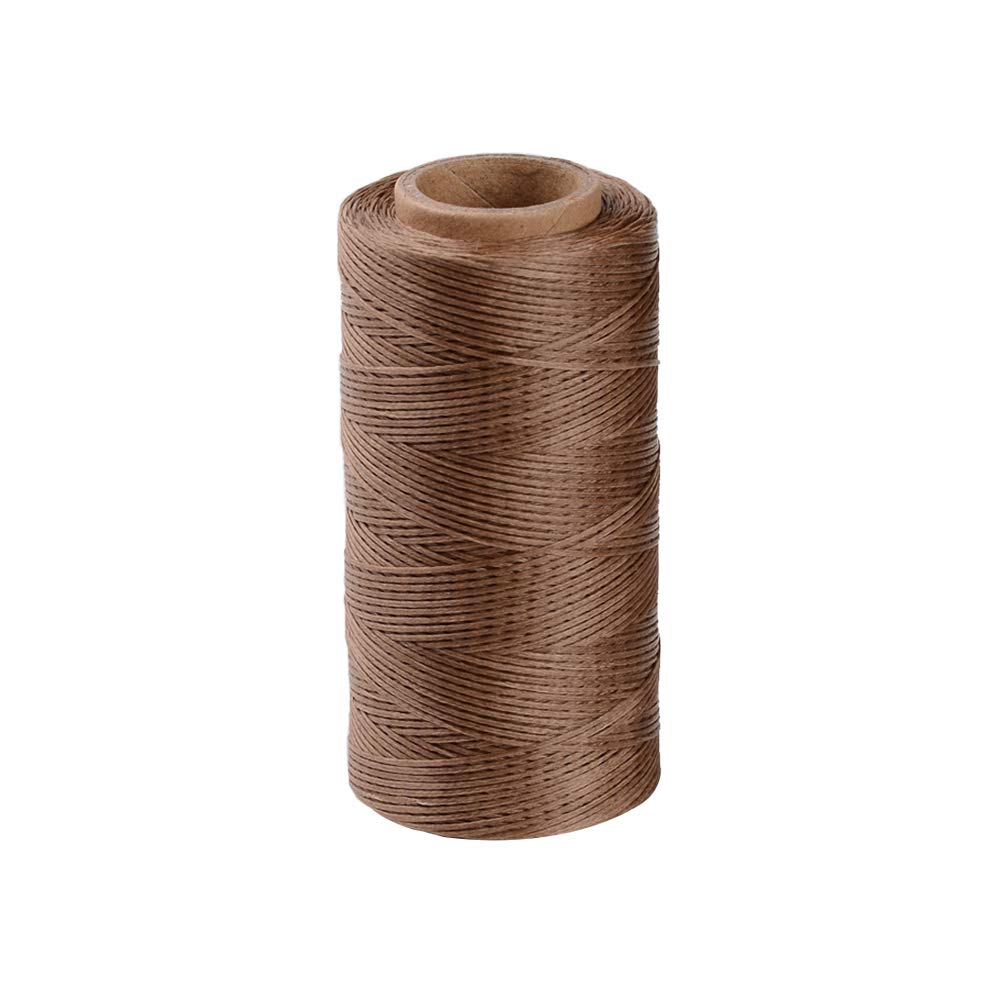 1 Roll JEWELEADER About 280 Yards Flat Waxed Polyester Cord 1mm Leather Sewing Thread Rattail Beading String for Jewelry Making Kumihimo Shamballa Friendship Bracelet Weaving - Camel