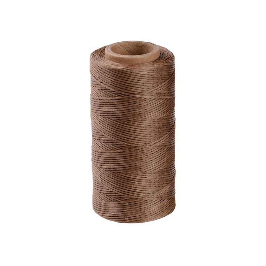 1 Roll JEWELEADER About 280 Yards Flat Waxed Polyester Cord 1mm Leather Sewing Thread Rattail Beading String for Jewelry Making Kumihimo Shamballa Friendship Bracelet Weaving - Camel
