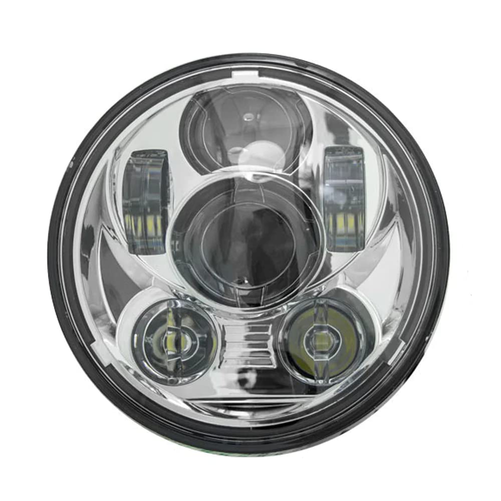 Silver METRA Round Motorcycle Headlights - 5.6 Inch (BC-562S)