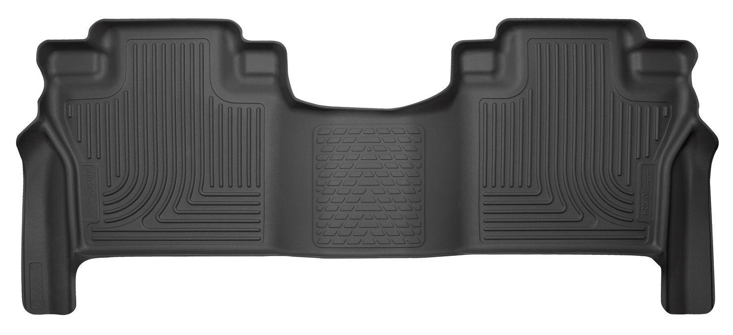 Weatherbeater Husky Liners Floor Mats | Fits 2017-2024 Nissan Titan, 2016-2024 Nissan Titan XD (Crew CAB ONLY) | 2nd Row, 1-pc Black - 14601