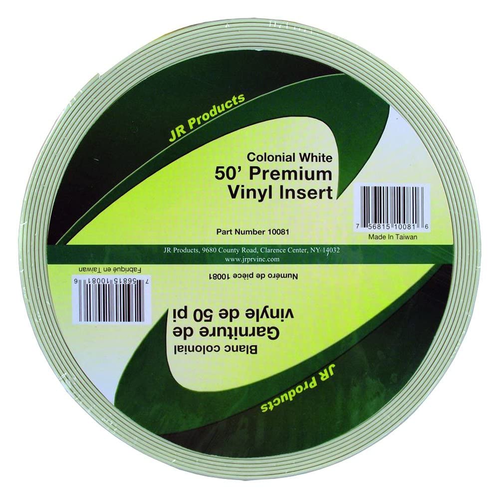 10081 JR Products Premium Vinyl Insert - Colonial White, 1" x 50'
