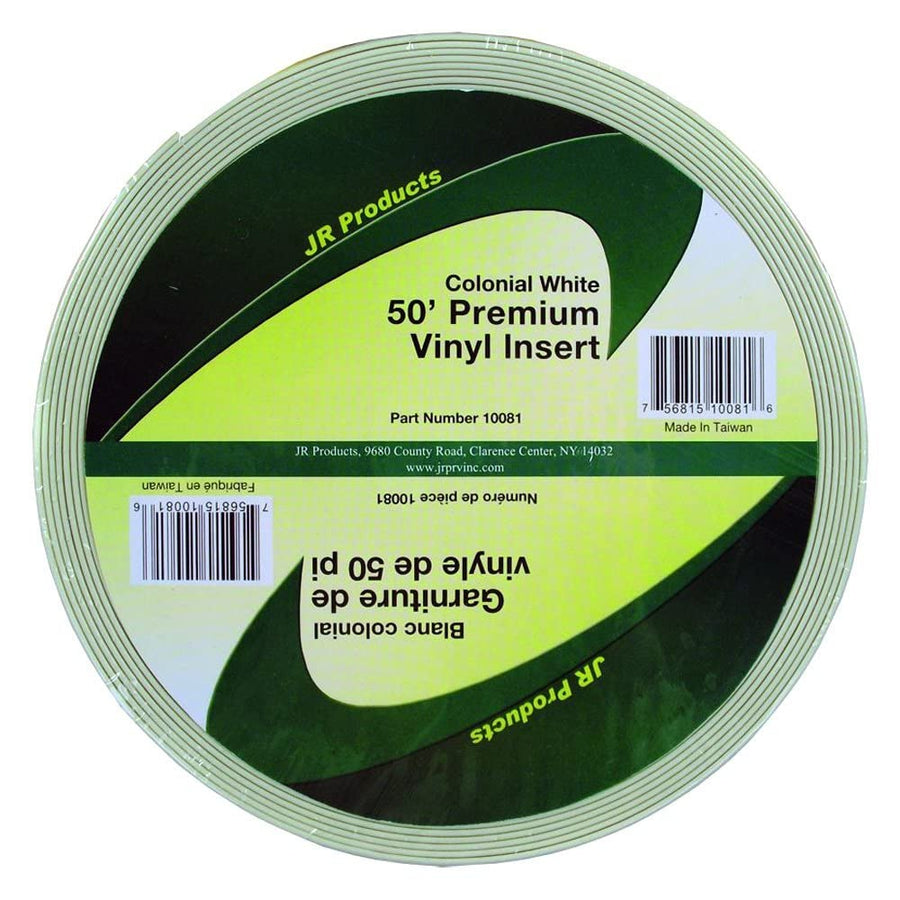 10081 JR Products Premium Vinyl Insert - Colonial White, 1" x 50'