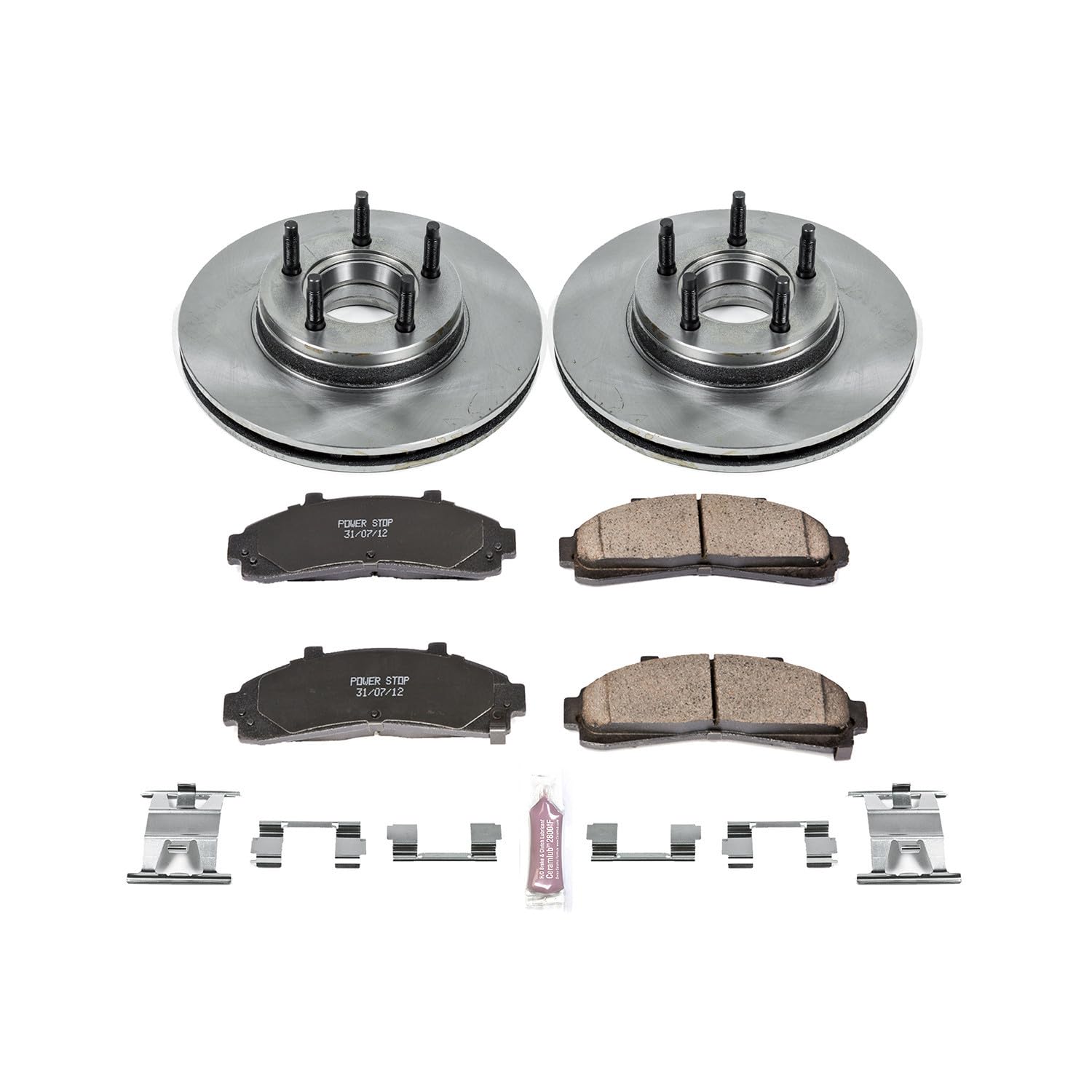 Power Stop Autospecialty KOE7070 Front Replacement Brake Kit-OE Brake Rotors & Ceramic Brake Pads For Ford Ranger 1995-1997 [Model Specific]