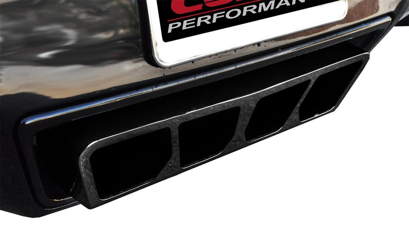Sport Cat-Back Exhaust System Corsa Performance 14769CBBLK Dual Rear Exit Incl. 3 in. X Pipe 2.75 in. Over Axle Pipe Mufflers/Clamps/Polygon Tail Light Black PVD Tips