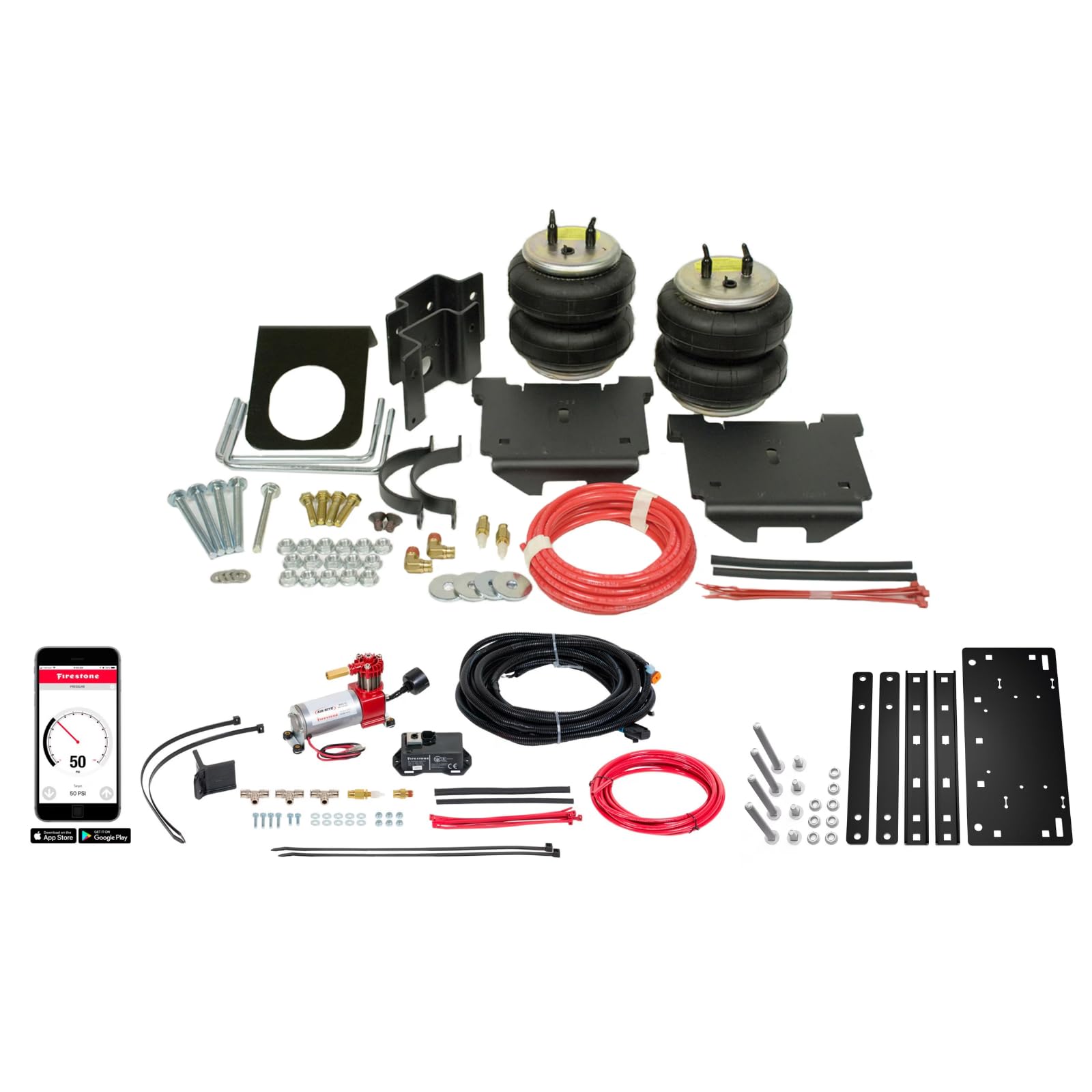 Firestone 2870 Airide All-In-One Wireless Rear Air Spring Kit fits 2001-2010 Silverado & Sierra 2500HD 3500HD | Up to 5,000 lbs Load Capacity | 5-100 PSI | Easy Installation