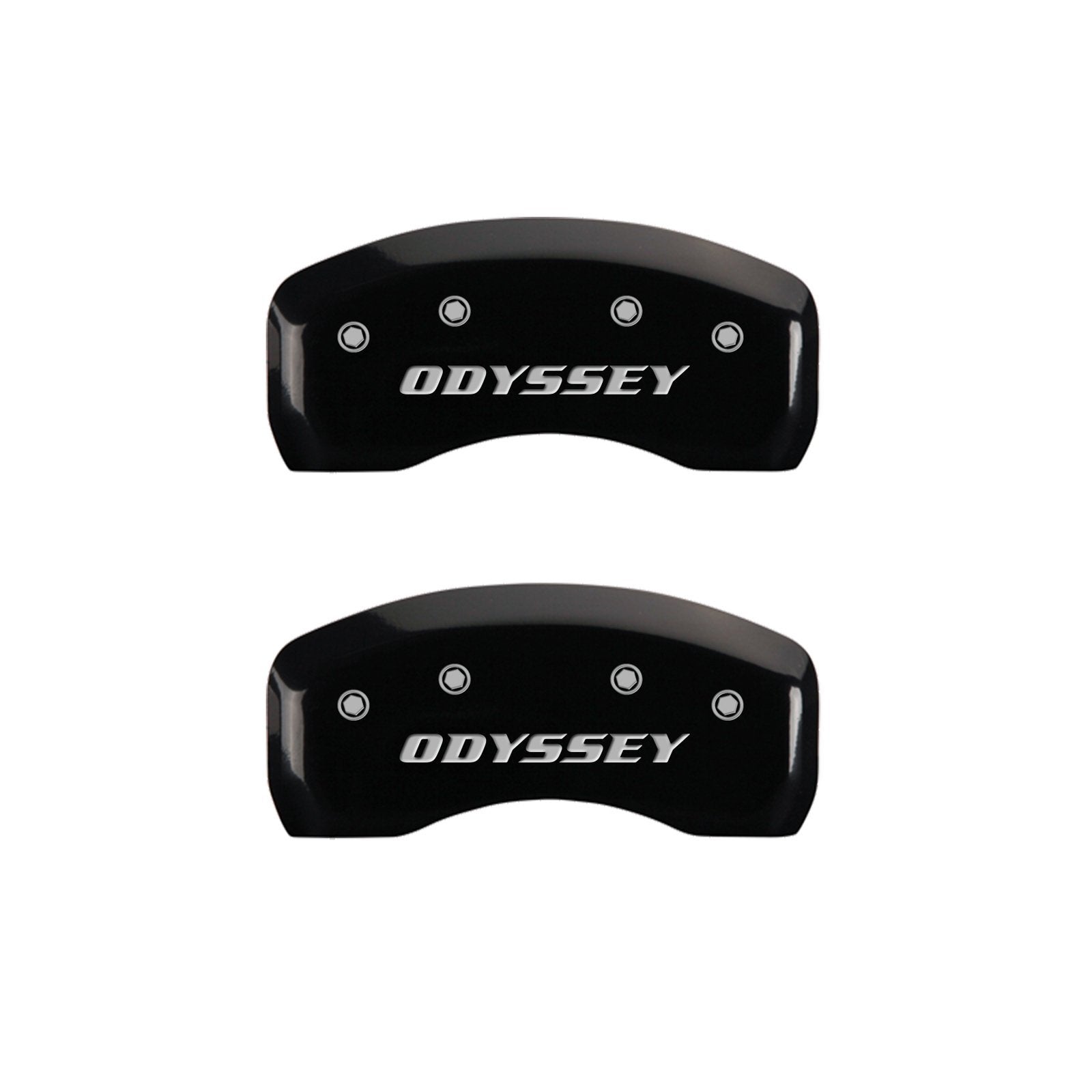 MGP Caliper Covers Black Powder Coat Finish 20203SODSBK Front and Rear Caliper Cover, Set of 4 (Honda Odyssey Silver Characters, Engraved)