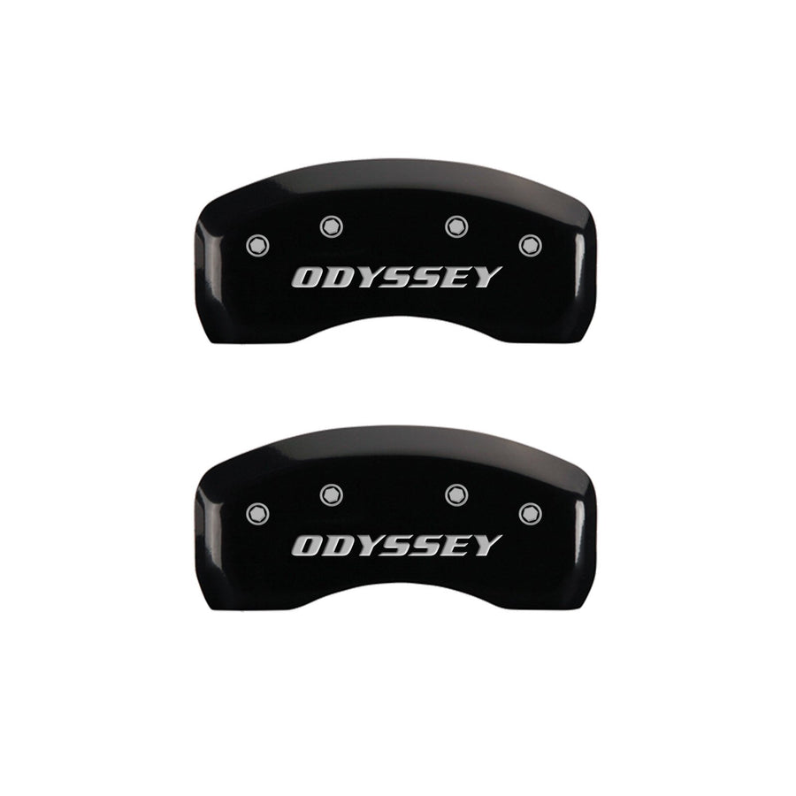 MGP Caliper Covers Black Powder Coat Finish 20203SODSBK Front and Rear Caliper Cover, Set of 4 (Honda Odyssey Silver Characters, Engraved)