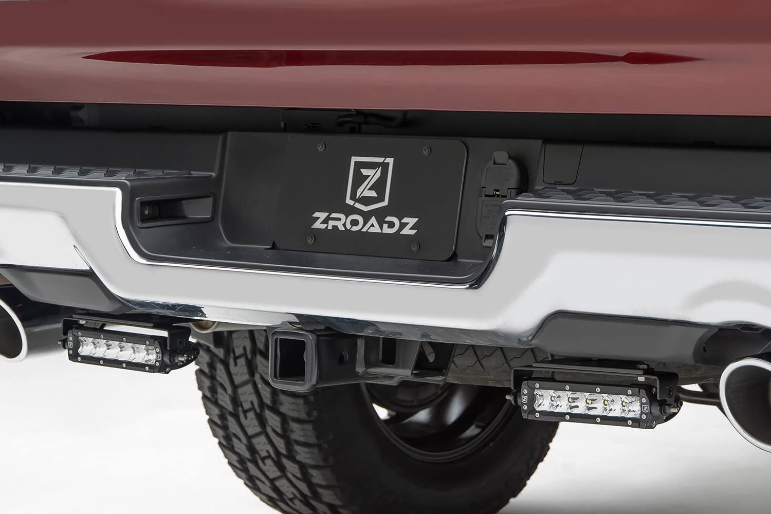 ZROADZ 2019-2022 Ram 1500 LED Bracket to Mount Rear Bumper (2) 6 Inch Straight Single Row Light Bar, Black - Z384821