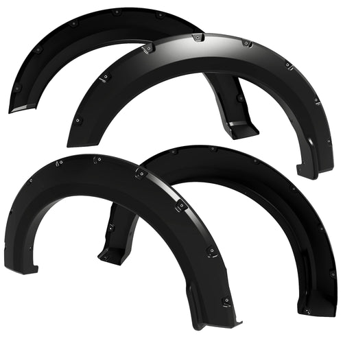 Tyger Auto Fender Flare 2015-2017 Compatible with Ford F-150, Smooth Textured Black Paintable Bolt-Riveted Style 4pc | TG-FF8F4168