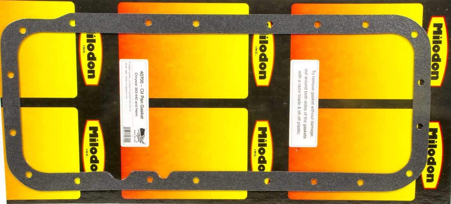 Milodon Oil Pan Gasket, Fiber, Crushproof, 1-Piece, Mopar B/RB-Series / 426 Hemi, Each