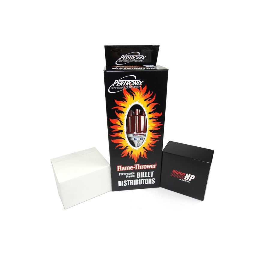 HP06 Pertronix Bundle Digital HP Ignition Box (Ford 351W Mag Trigger Billet Distributor Black Male Cap, HP E-core 45,000 Volt .02 Ohms Coil), 1 Pack