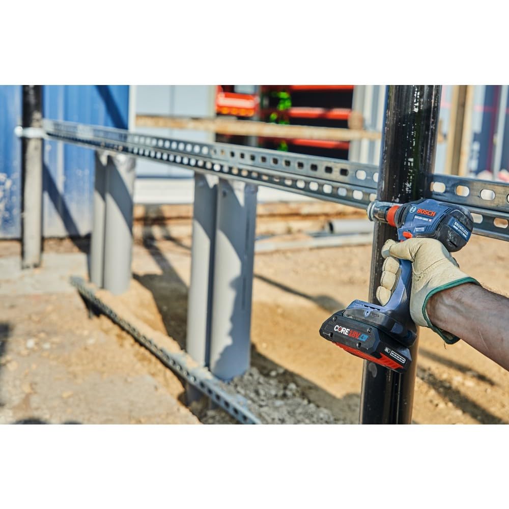 Bosch GDX18V-1860CB25 18V Two-In-One Connected-Ready 1/4 In. and 1/2 In. Bit/Socket Impact Driver/Wrench Kit with (2) CORE18V® 4 Ah Advanced Power Batteries and (1) Connectivity Module
