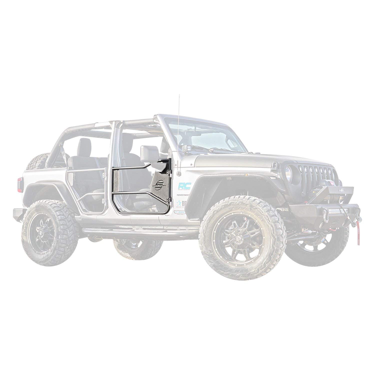 Front Tubular Doors SteelCraft 92220 - Fine Textured Black