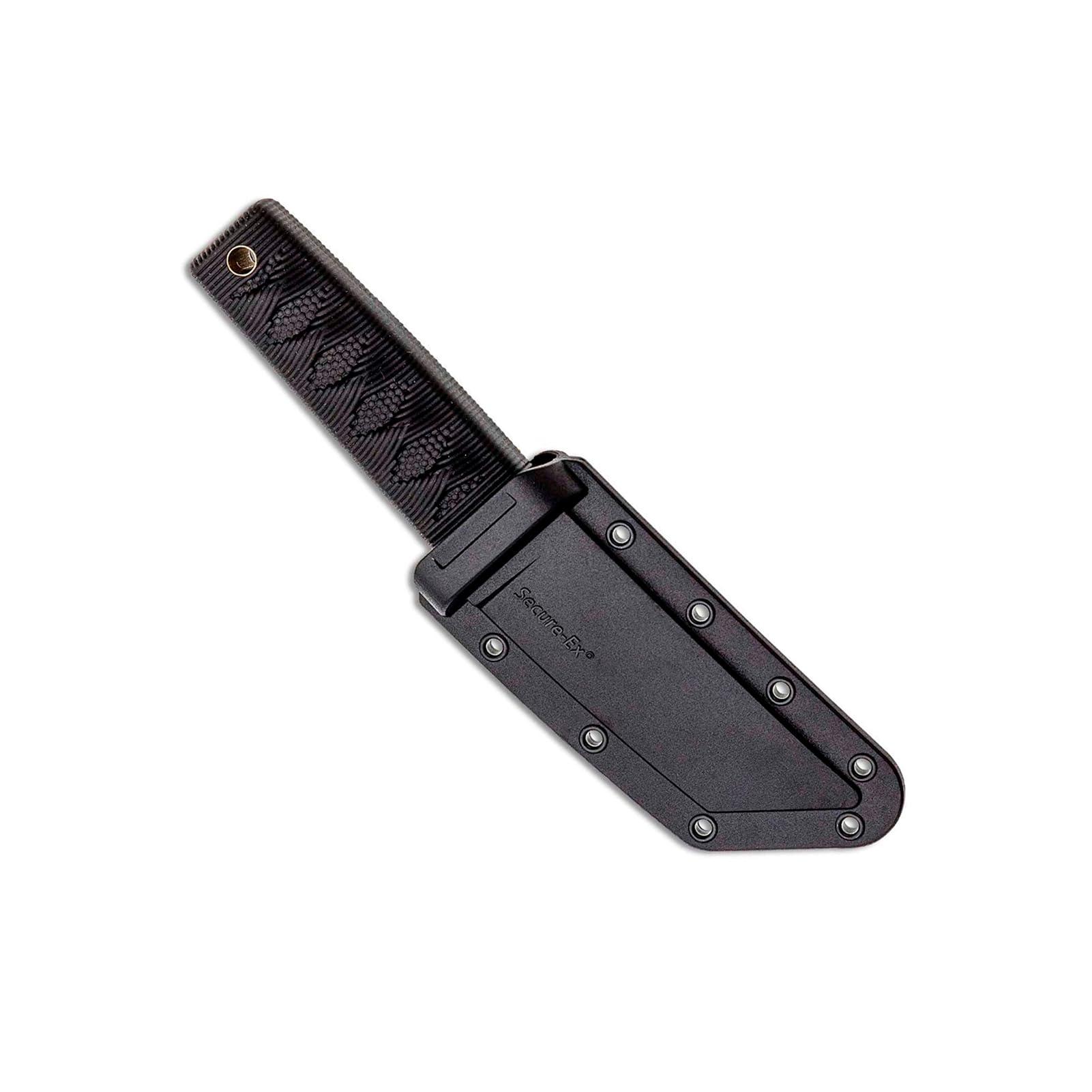 Kyoto Cold Steel 3.25" Durable Compact 8Cr13MoV Stainless Steel Fixed Blade Tanto Outdoor Hunting Utility Knife, 3 3/8" Textured Kray-Ex Handle, Sheath Included
