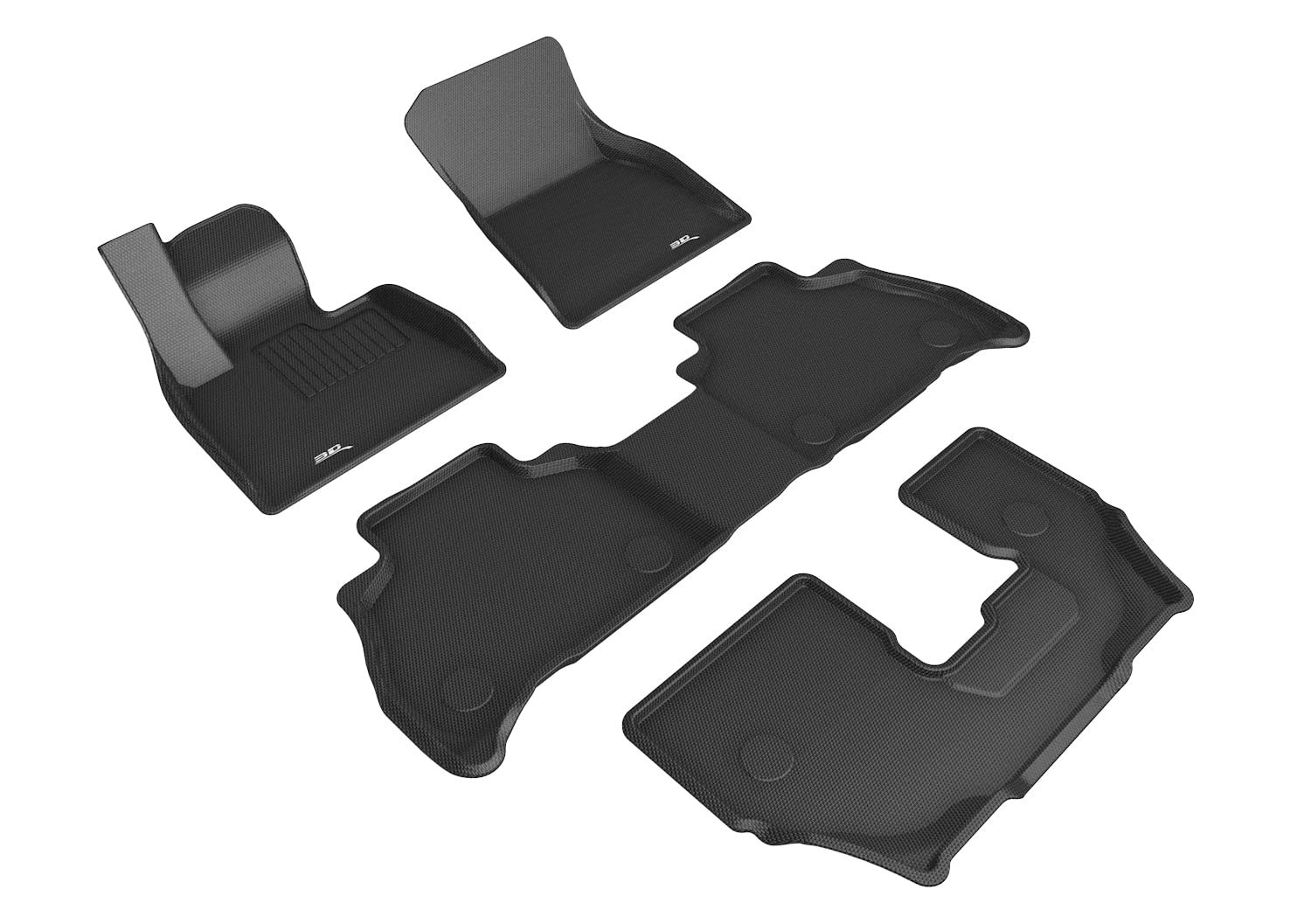Kagu Floor Mat 3D MAXpider Custom Fit (Black) Compatible with BMW X7 (G07) 7-Seat 2019-2026 - Full Set