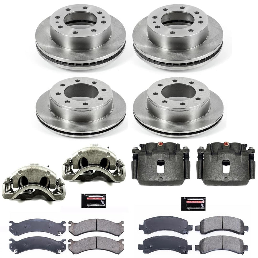 Power Stop Autospeciality KCOE2074 Replacement Front and Rear Caliper Kit- OE Rotors, Ceramic Brake Pads, Calipers