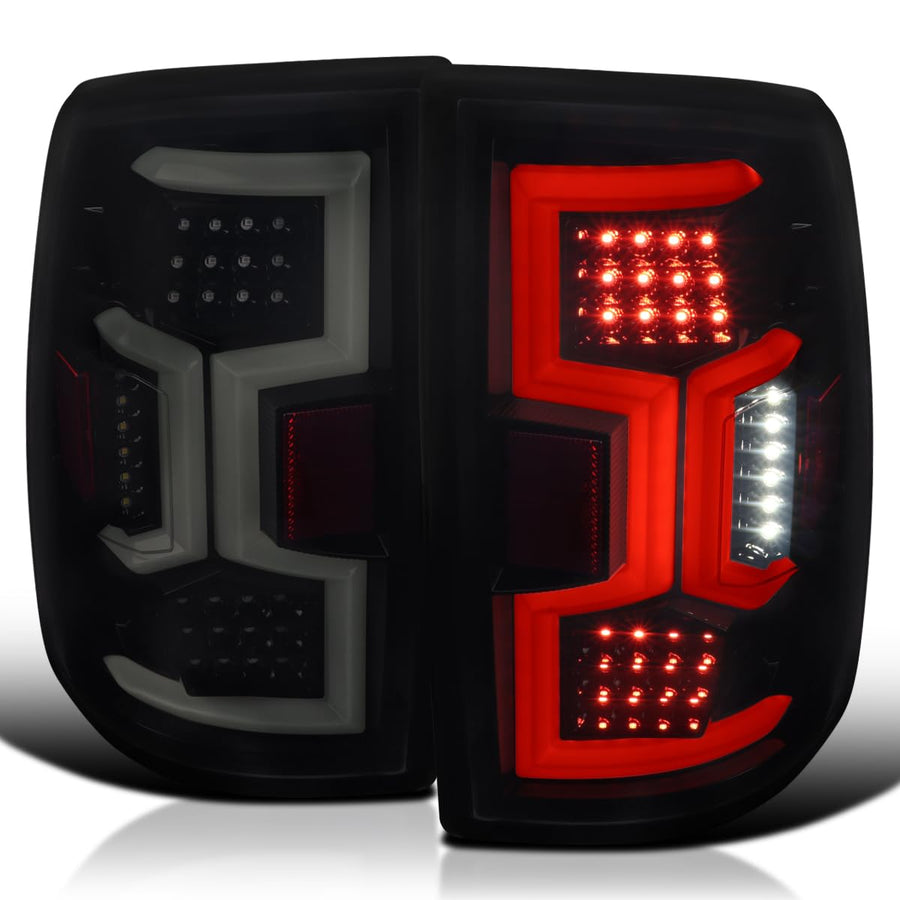 Glossy Black Smoke Tail Lights SPEC-D TUNING w/Fiber Optic Sequential LED Turn Signal Lights Compatible with 2019-2024 Dodge Ram 2500/3500