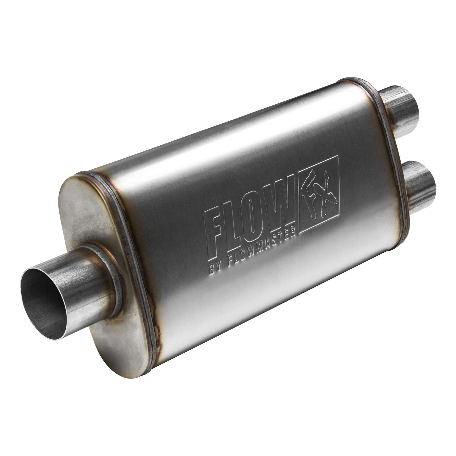 Flowmaster FlowFX Muffler 3" Center Inlet/2.5" Dual Outlet - Moderate Sound 409 Stainless Steel 72288