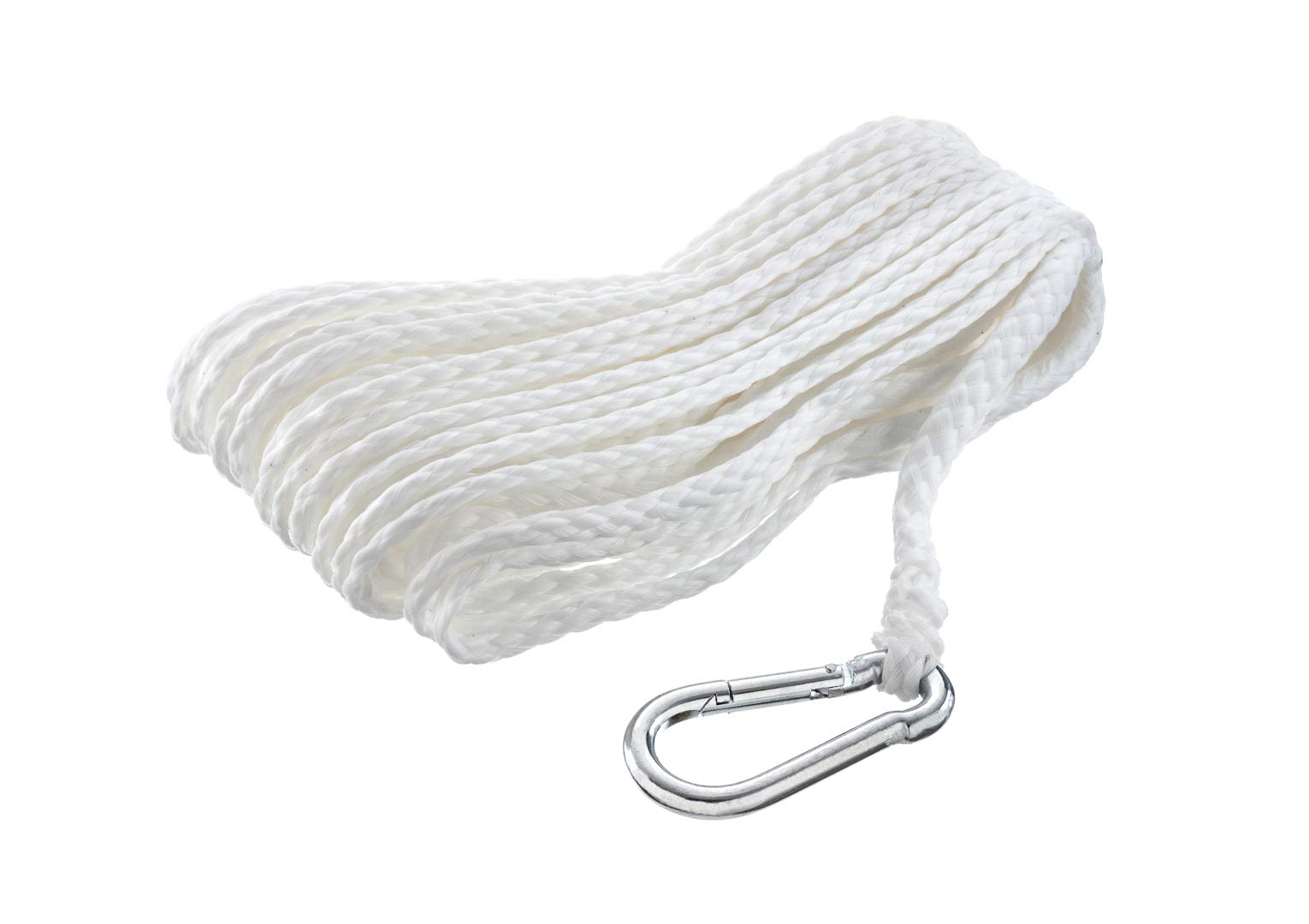 Hollow Braided Polypropylene Anchor Line Attwood 1/4" x 50', White