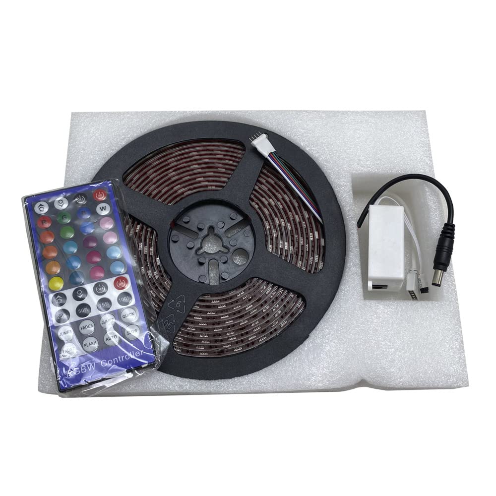 Interior Accent Light Race Sport Lighting Fit 16.4ft (5-Meter) RGBW Custom Tape Strip Lighting IP67 Weatherproof White RS5MIP67RGBW