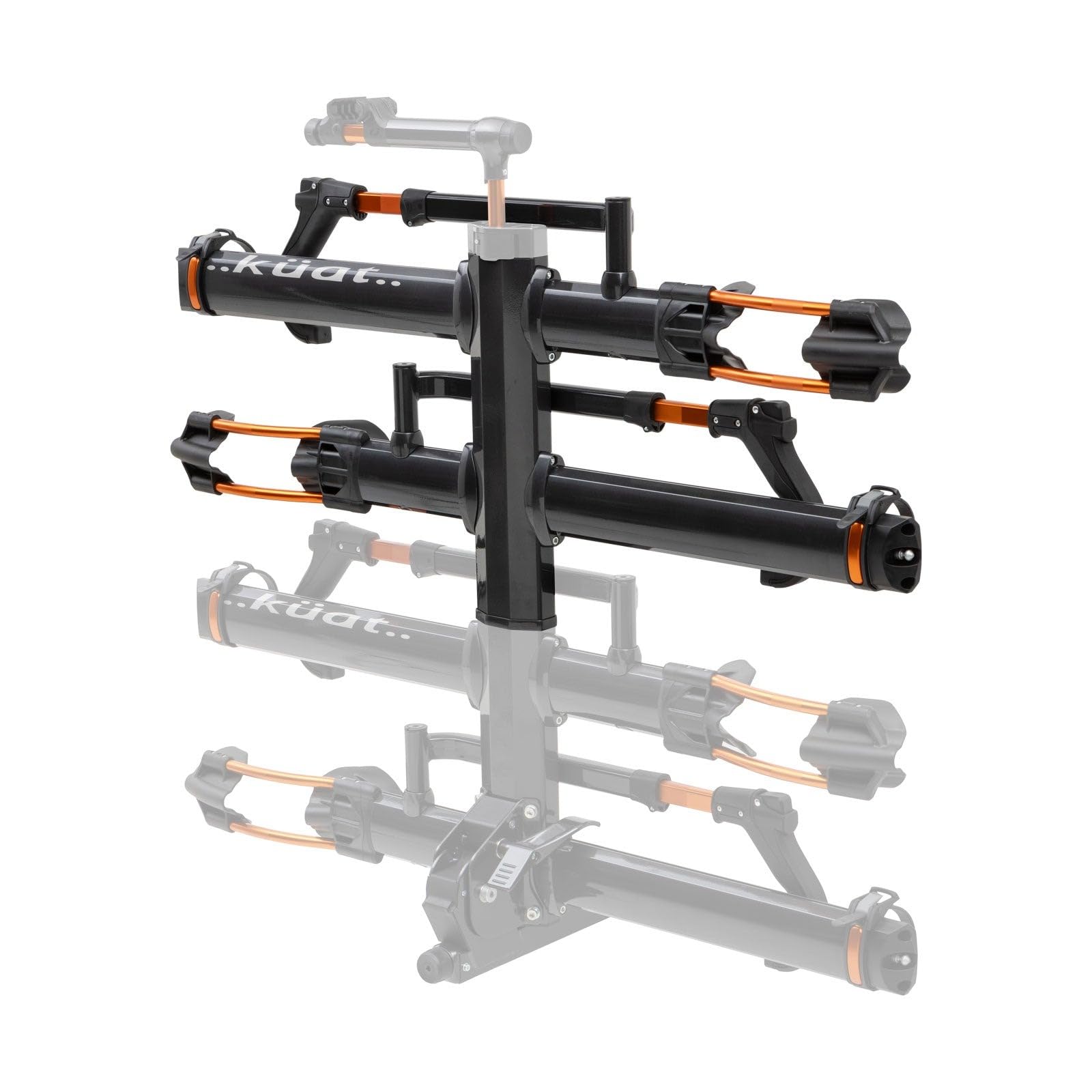KUAT NV 2.0-2" Add-On - +2-Bike Rack | Increases The 2" NV to a 4-Bike Hitch Rack | Rugged All-Metal Construction | E-Bike Compatible | Gray Metallic and Orange Anodize (NA22G)