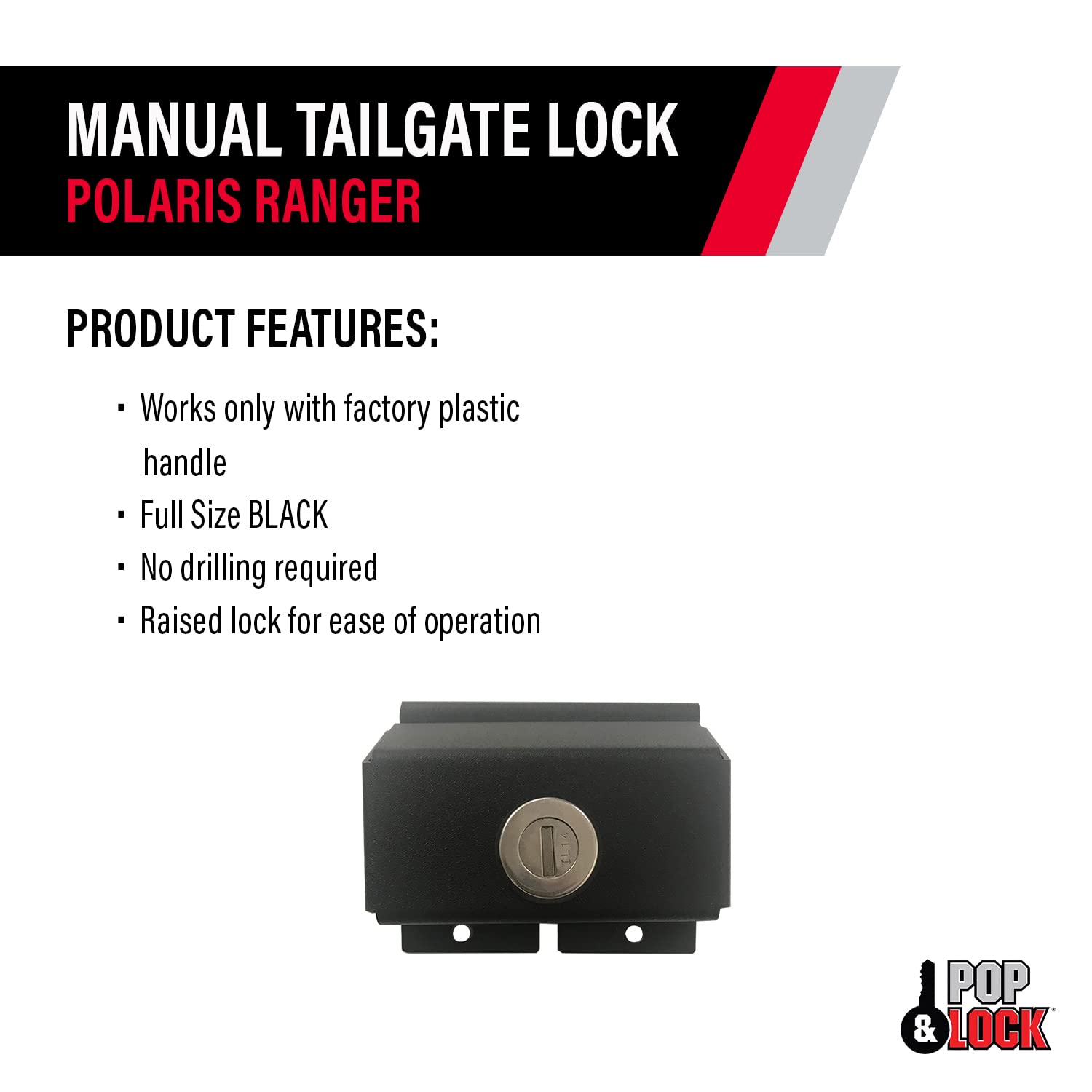 Polaris Ranger 1000 Utv Manual Tailgate Lock 2015-2017 Pop N Lock