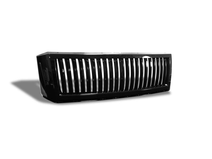 Vertical Front Hood Grille Armordillo USA 7148109 - Gloss Black Fits 2007-2014 Ford Expedition