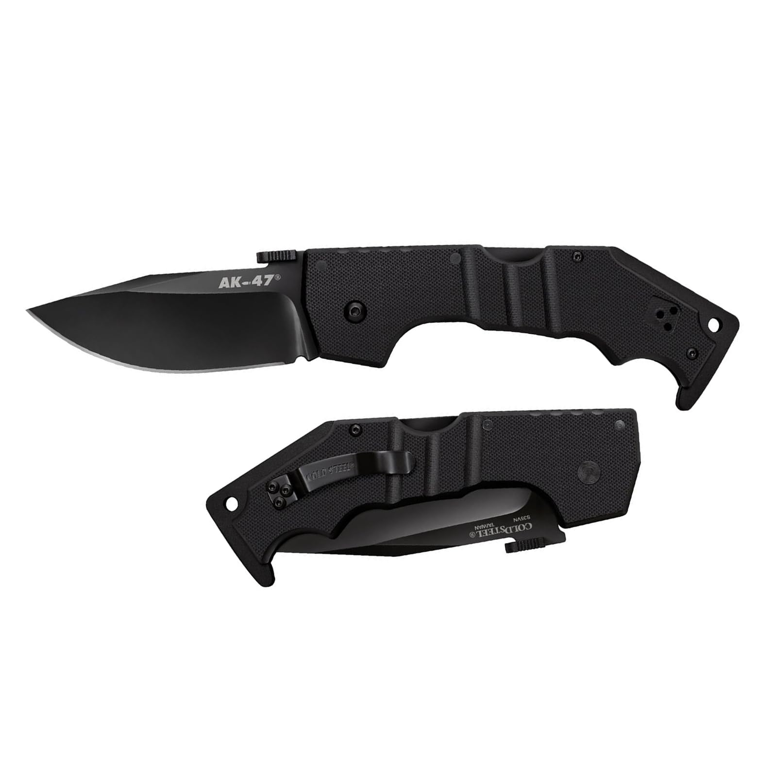 Cold Steel 3.5" AK-47 S35VN Razor-Sharp Clip Point Blade 5.5" G-10 Handle Tactical Folding Knife w/Tri-Ad Lock, Ambidextrous Pocket/Belt Clip