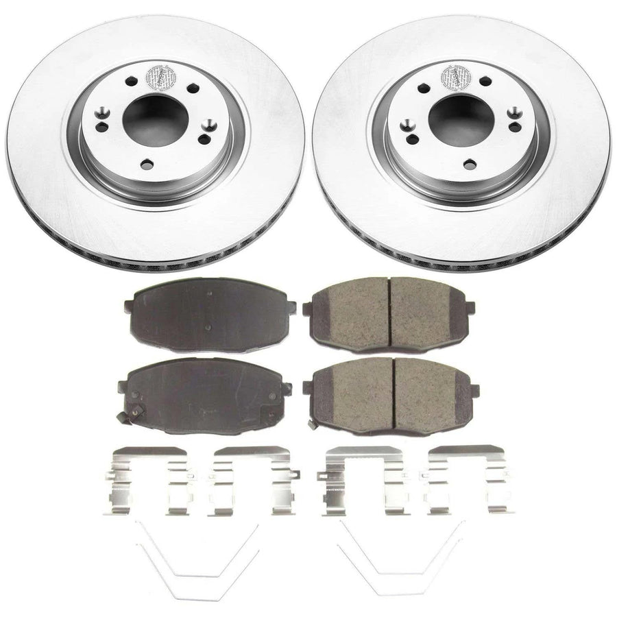 Power Stop Z17 CRK8271 Front Coated Rotor Brake Kit-Coated Rotors and Ceramic Brake Pads For Hyundai Nexo 2019-2022 [Model Specific]