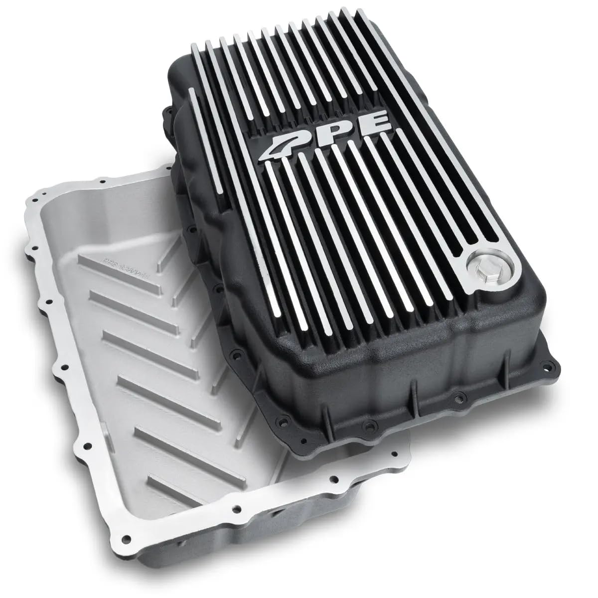 128051110 PPE Deep Heavy Duty Transmission Pan (BRUSHED) Compatible for 2020+ GMC Sierra 1500 or 2020+ Chevy Silverado 3.0L with Allison 10L80 Transmission