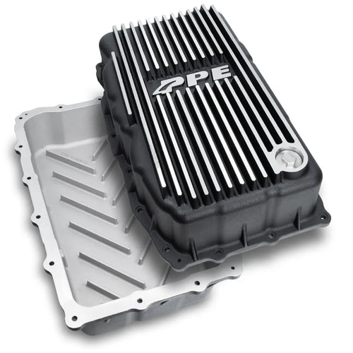 128051110 PPE Deep Heavy Duty Transmission Pan (BRUSHED) Compatible for 2020+ GMC Sierra 1500 or 2020+ Chevy Silverado 3.0L with Allison 10L80 Transmission
