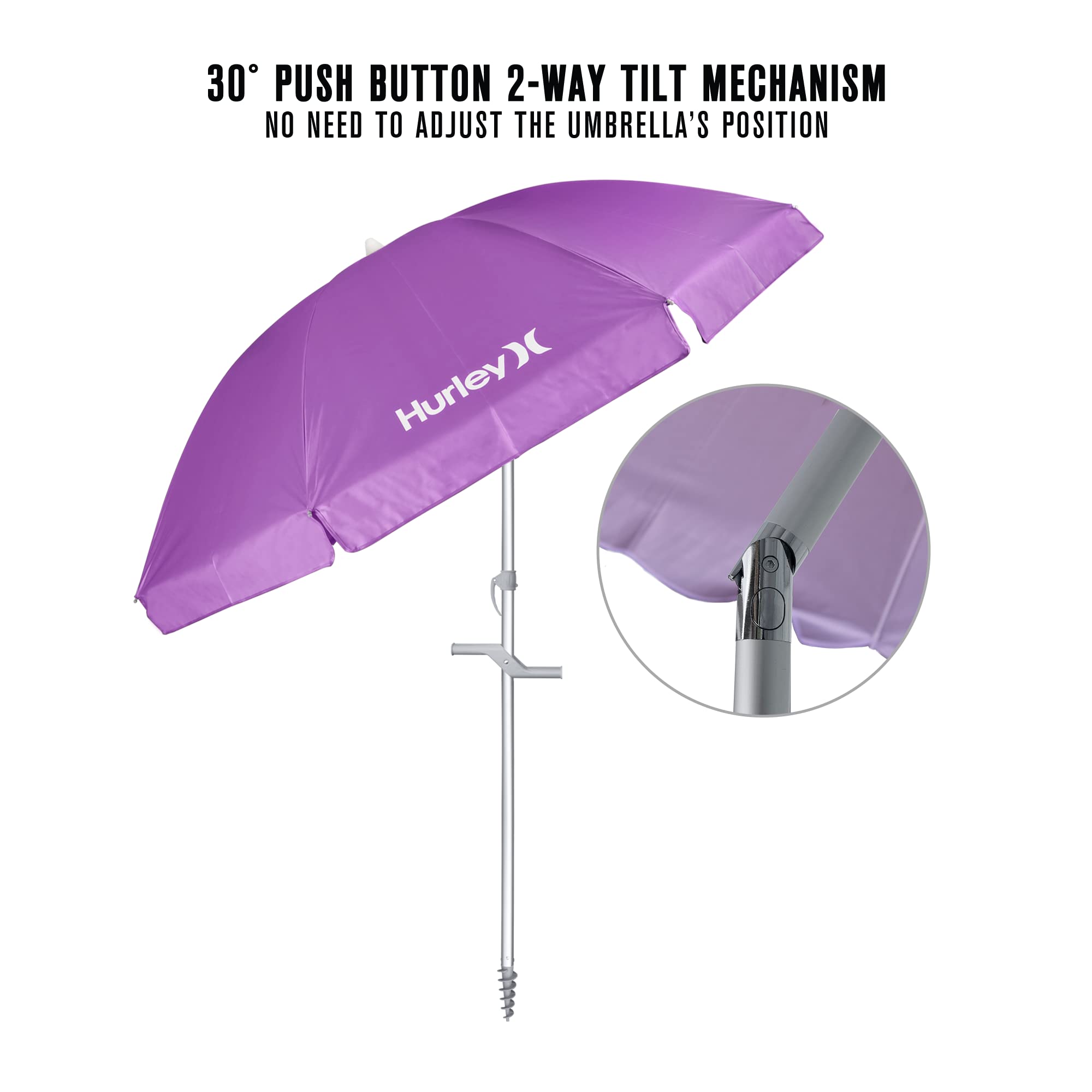 Hurley Shade Umbrella UMB8HRSVLT, 8 ft, Violet